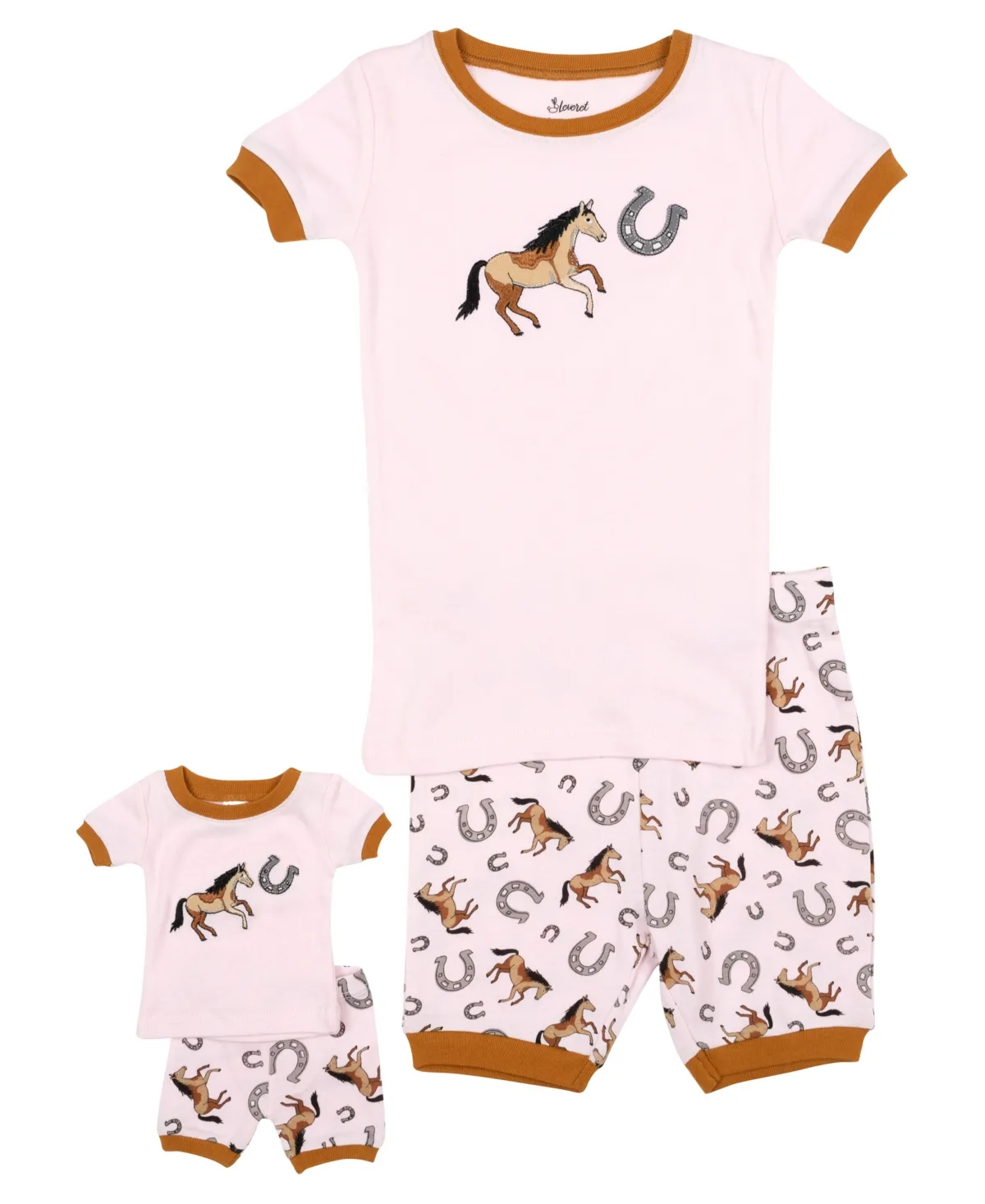 Matching Doll Snug-Fit Cotton Short Sleeve Pajamas by Leveret