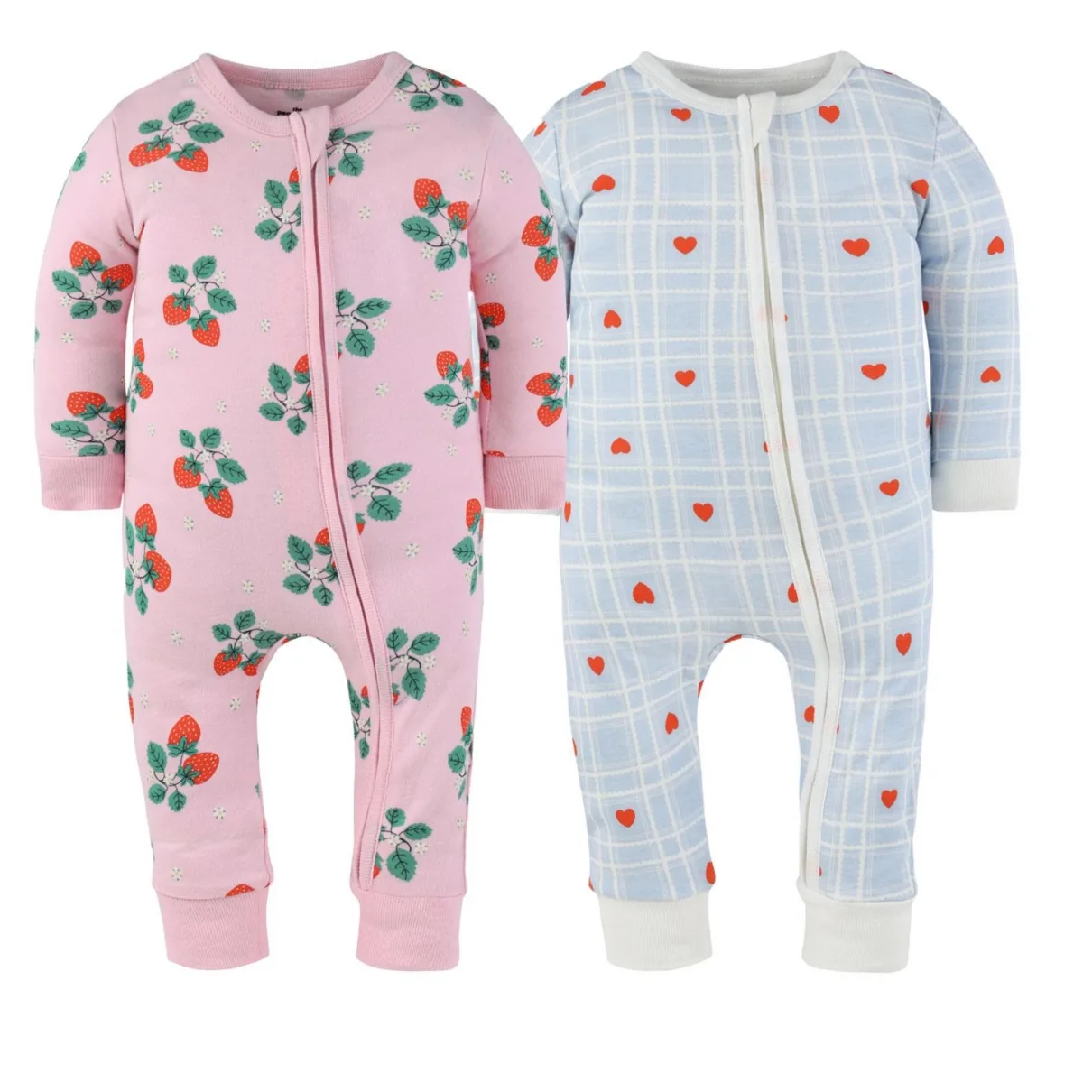 Strawberry Sweet Treats Cotton Footless Pajamas, 2 Pack by The Peanutshell