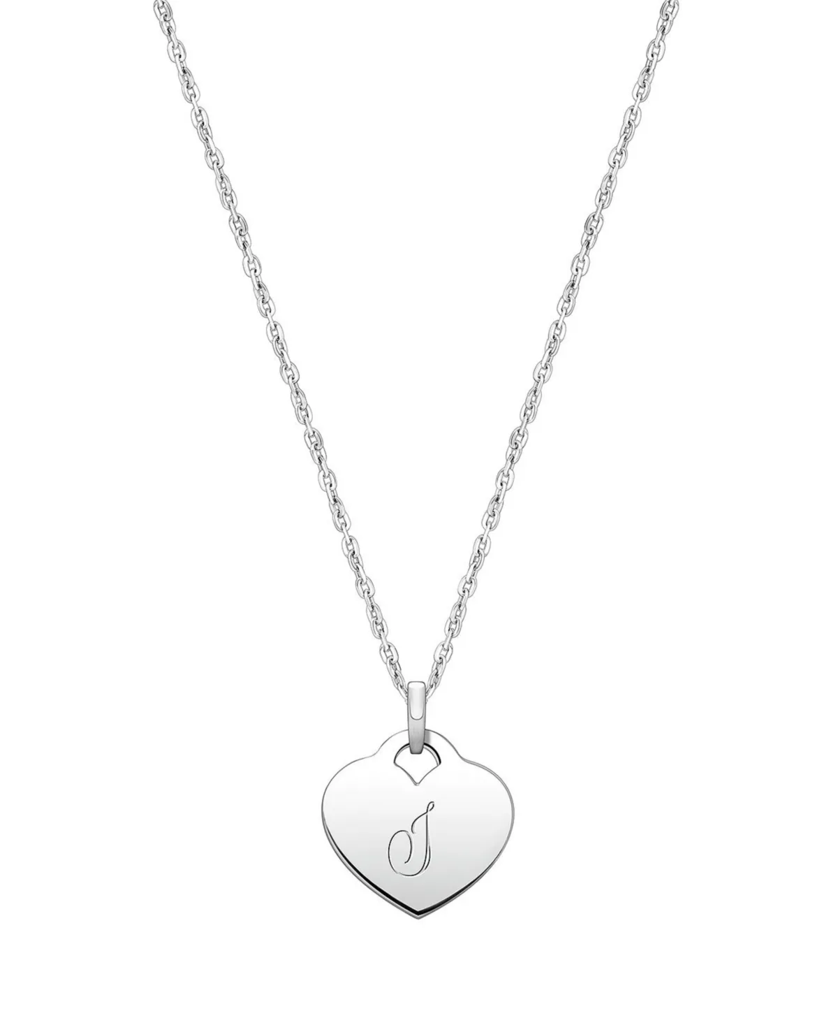 Sterling Silver Heart & Engraved Initial 12-14" Necklace by Tiny Blessings