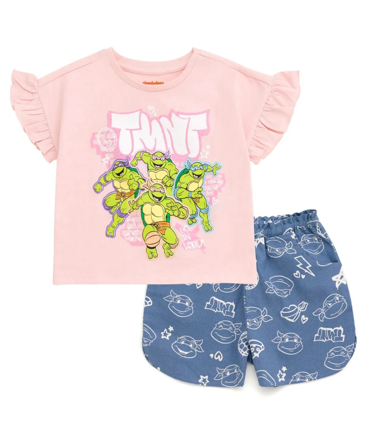 T-Shirt and Chambray Shorts Outfit Set by Teenage Mutant Ninja Turtles