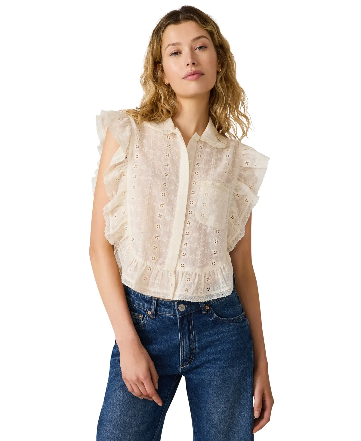 Adeline Collared Neck Top by Steve Madden