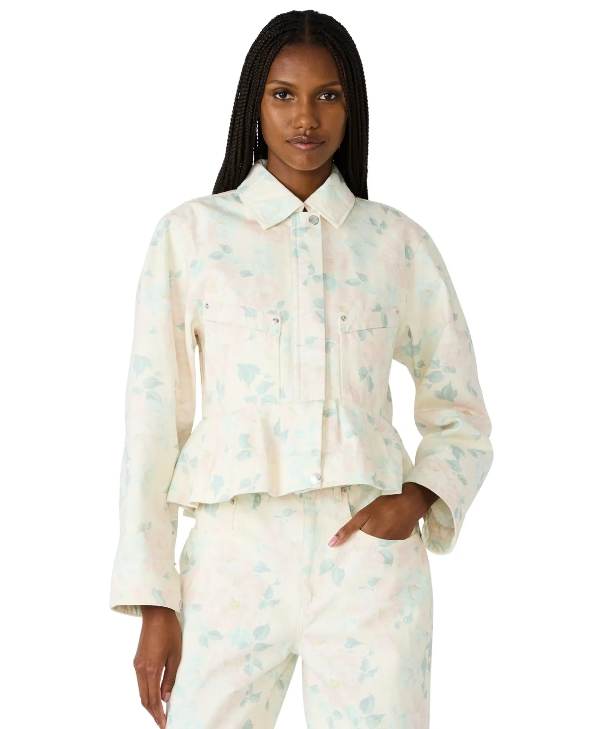Printed Collared Jacket by Steve Madden