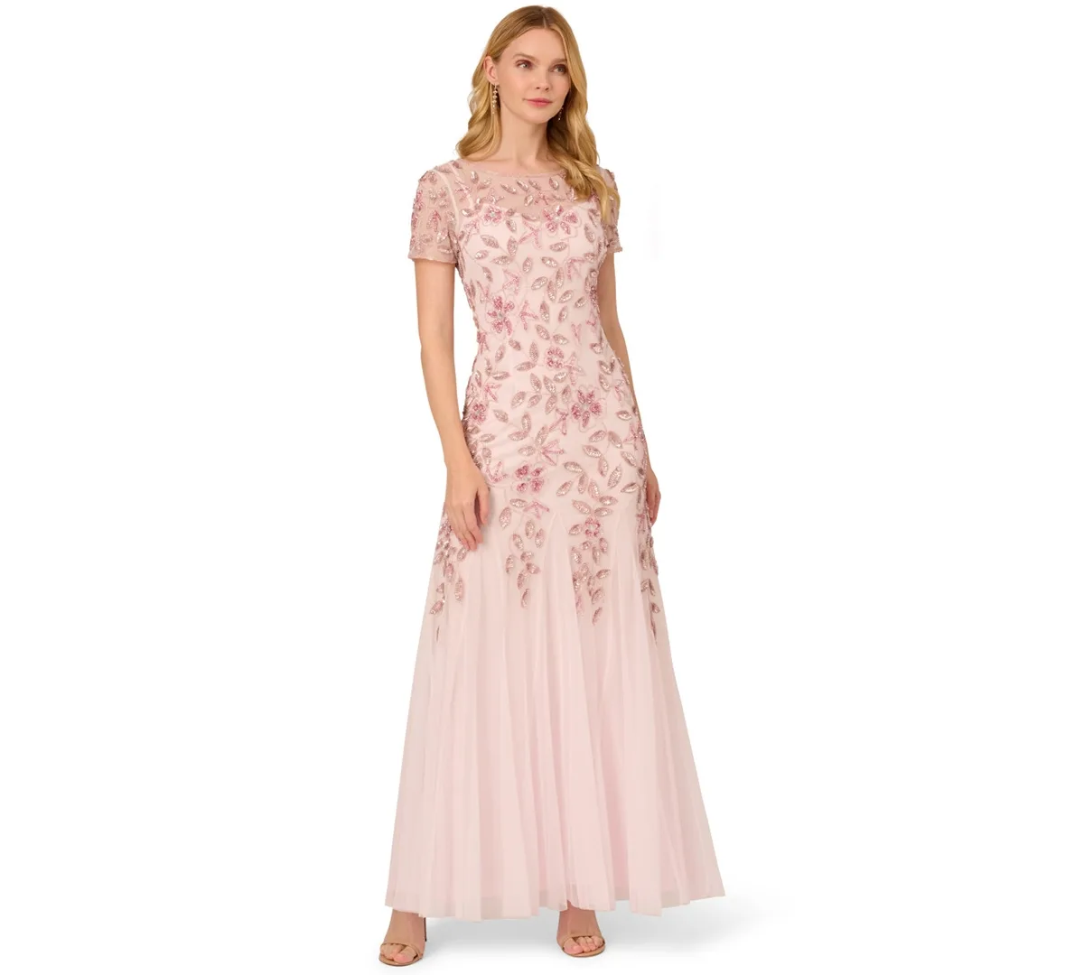 Floral-Beaded Gown by Adrianna Papell