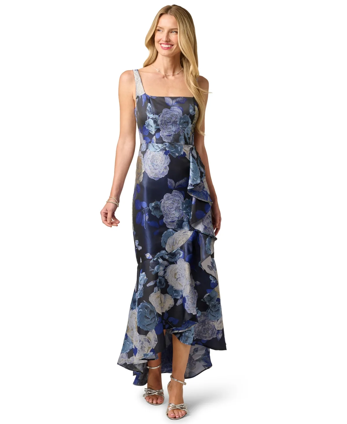 Metallic Jacquard Sleeveless Dress by Adrianna Papell