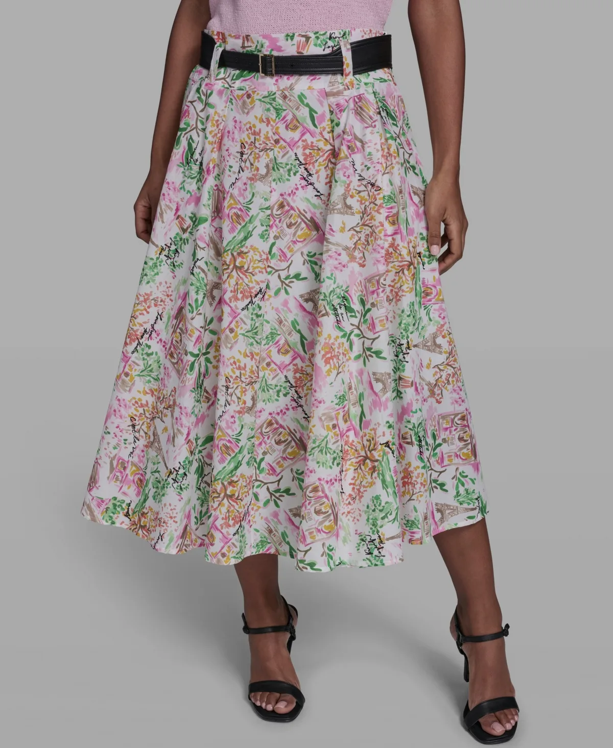 All-Over Printed Midi Skirt by Karl Lagerfeld Paris
