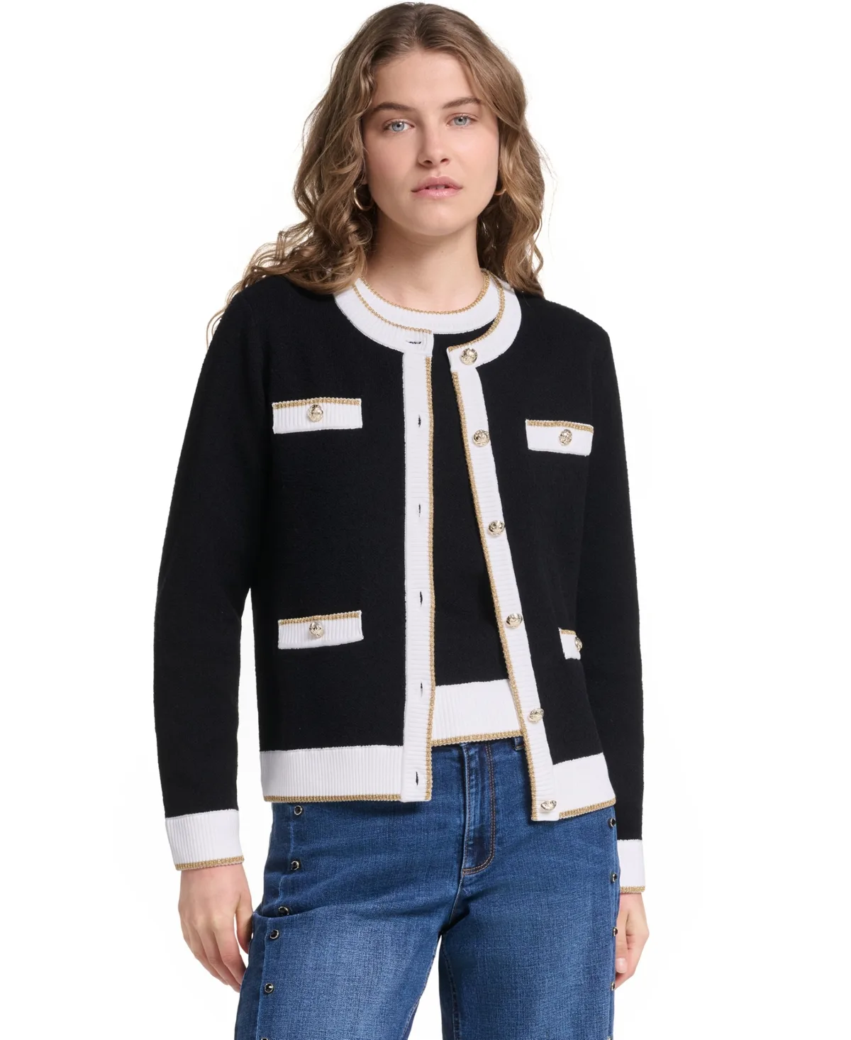 Four-Pocket Cardigan by Karl Lagerfeld Paris
