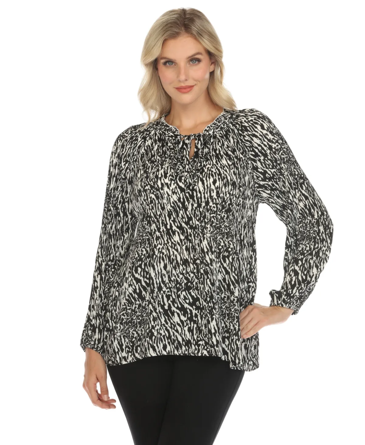 Printed Peasant Blouse