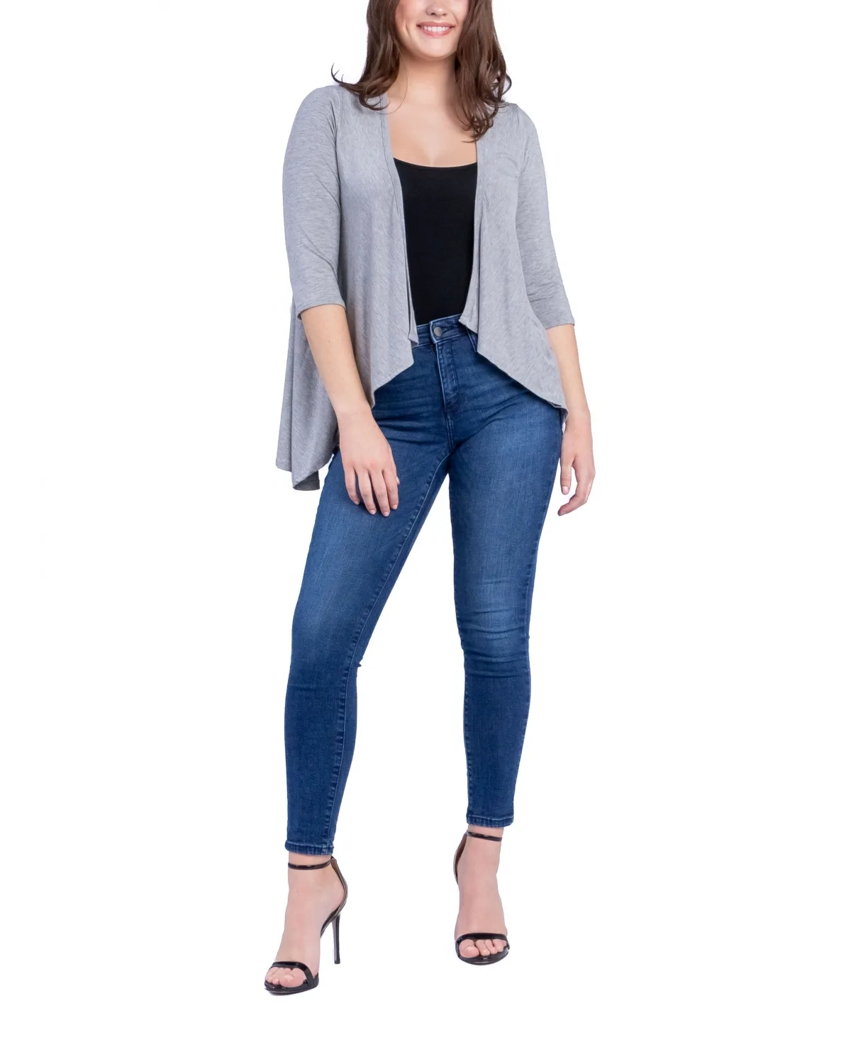 Open Front Elbow Length Sleeve Cardigan Sweater by 24seven Comfort Apparel