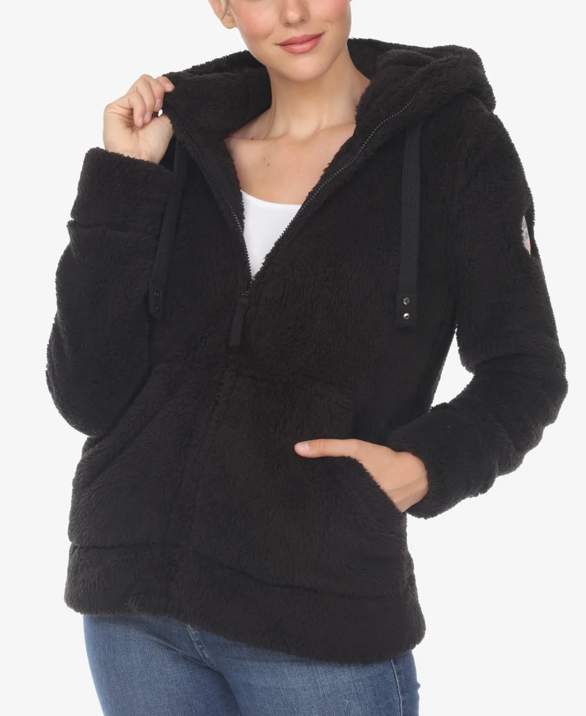 Hooded Sherpa Jacket by White Mark