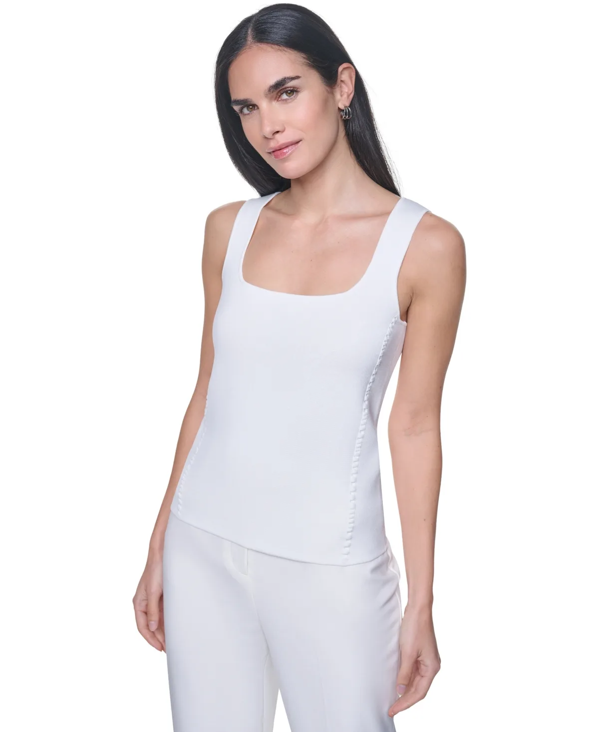 Square Neck Sleeveless Top by Calvin Klein