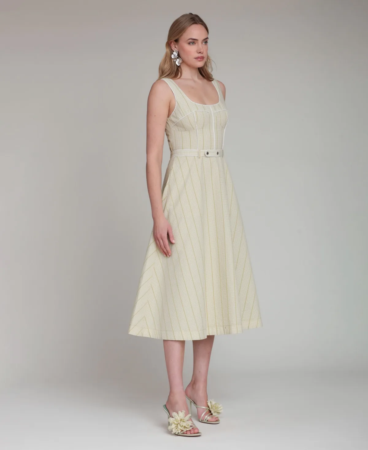Contrast Piping Midi Dress by Avec Les Filles
