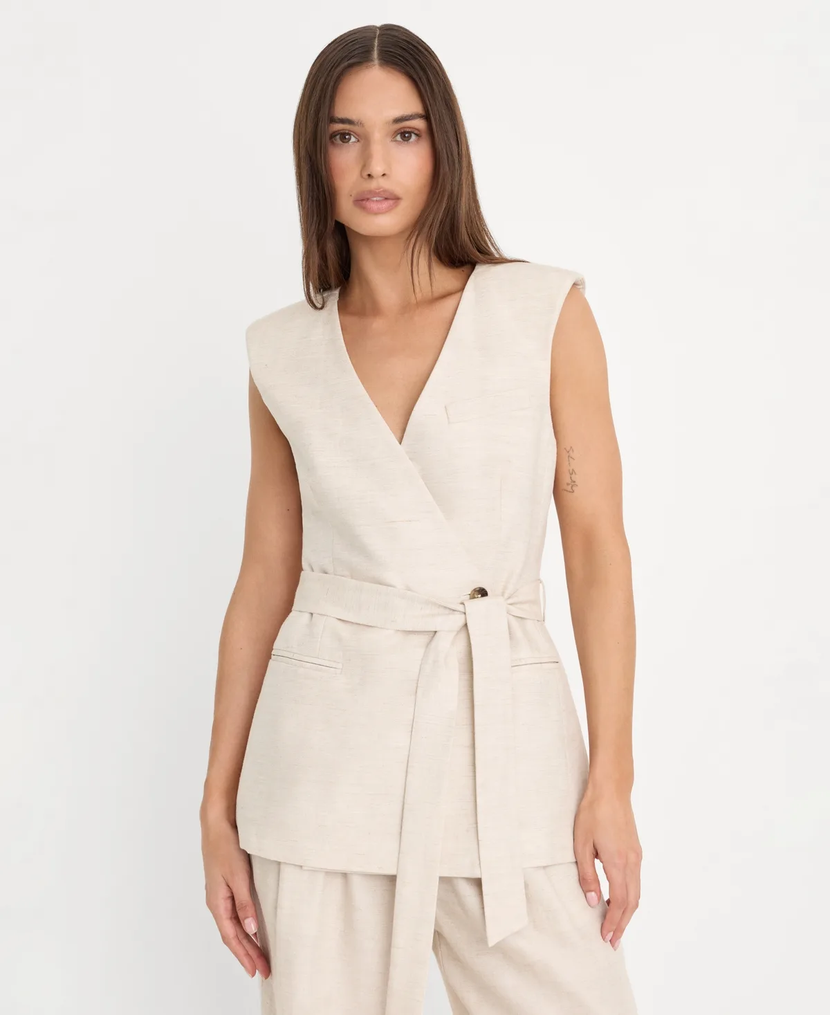 Sleeveless Belted Vest by Good American