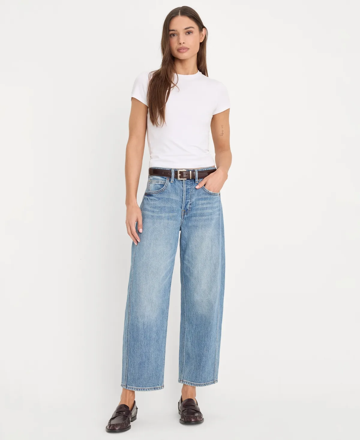 High Rise Barrel Jeans by Good American