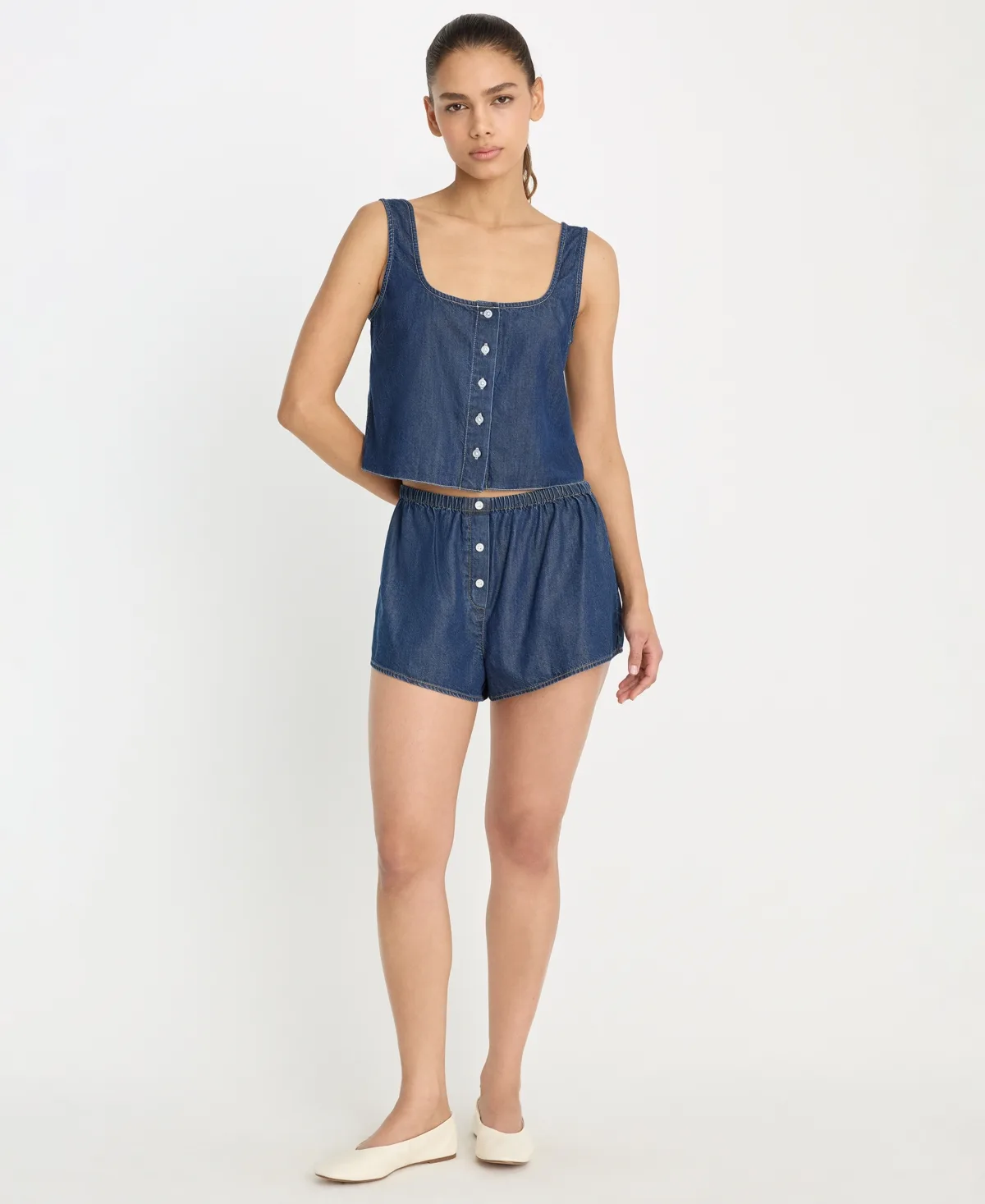 Denim Boxer Shorts by Good American