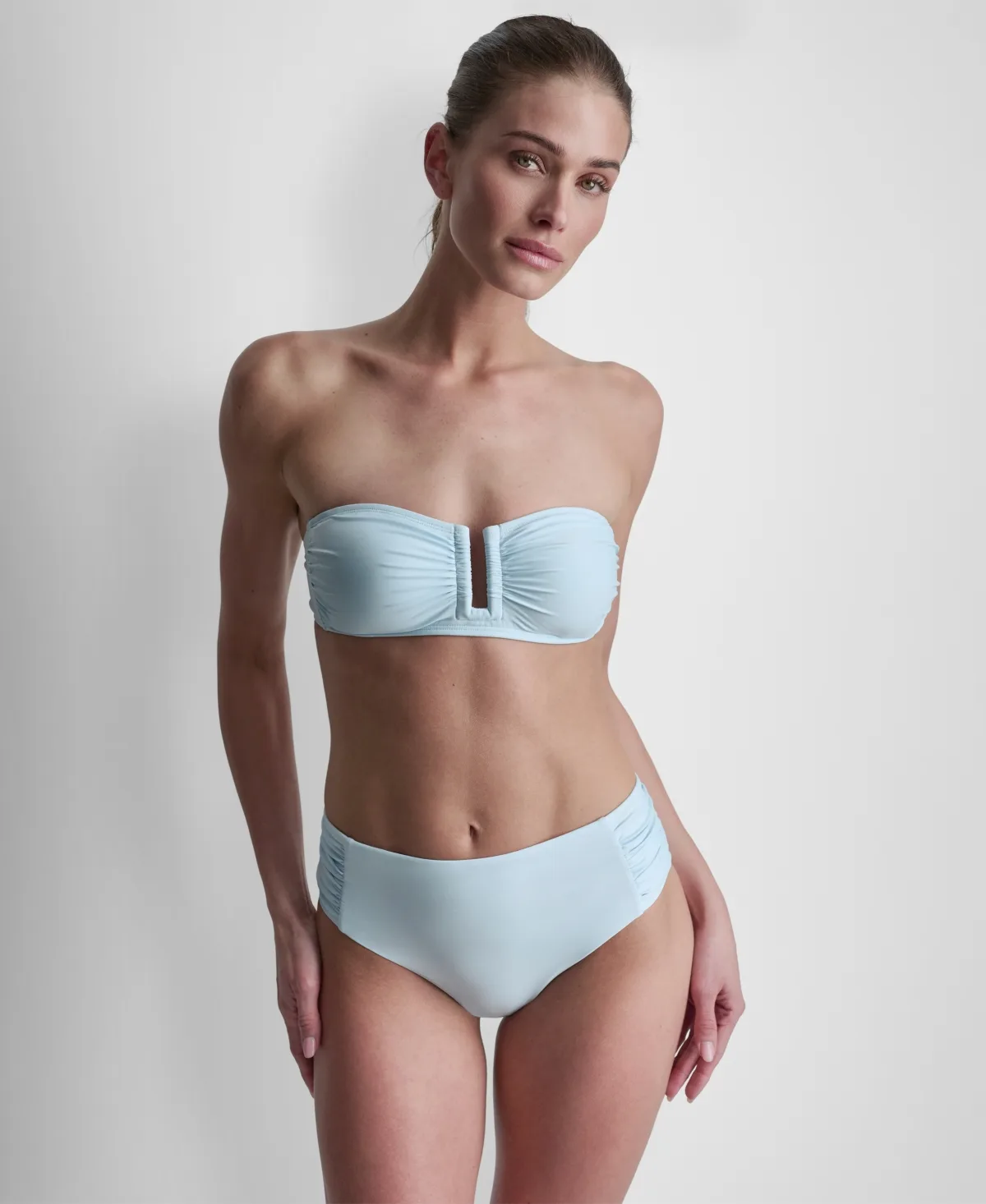 Shirred U-Wire Bandeau Bikini Top by Dkny