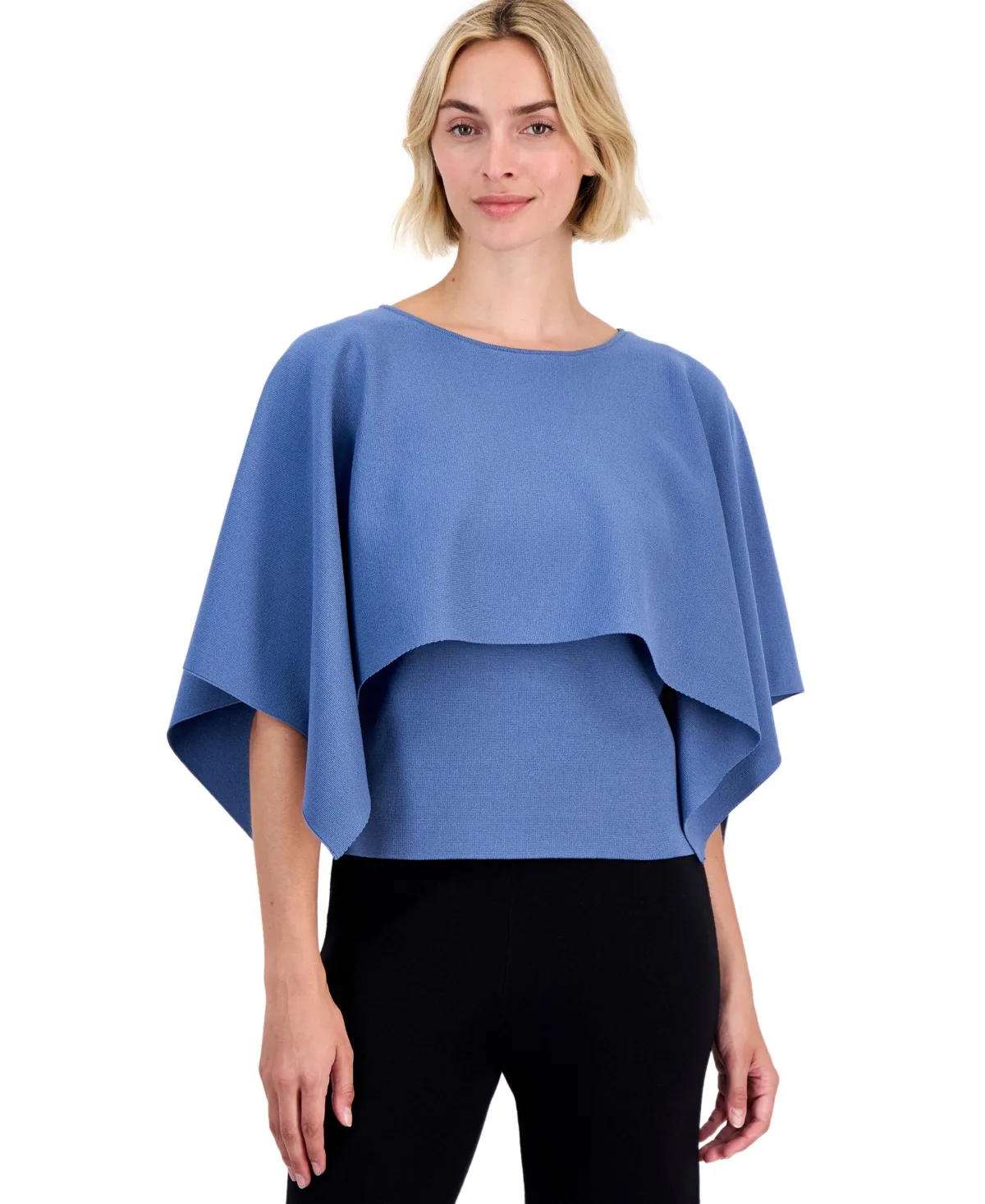 Boat Neck Sweater Cape Top