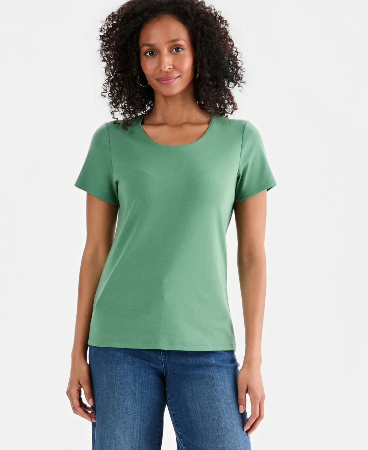 Cotton Scoop-Neck Short-Sleeve Top by Style & Co