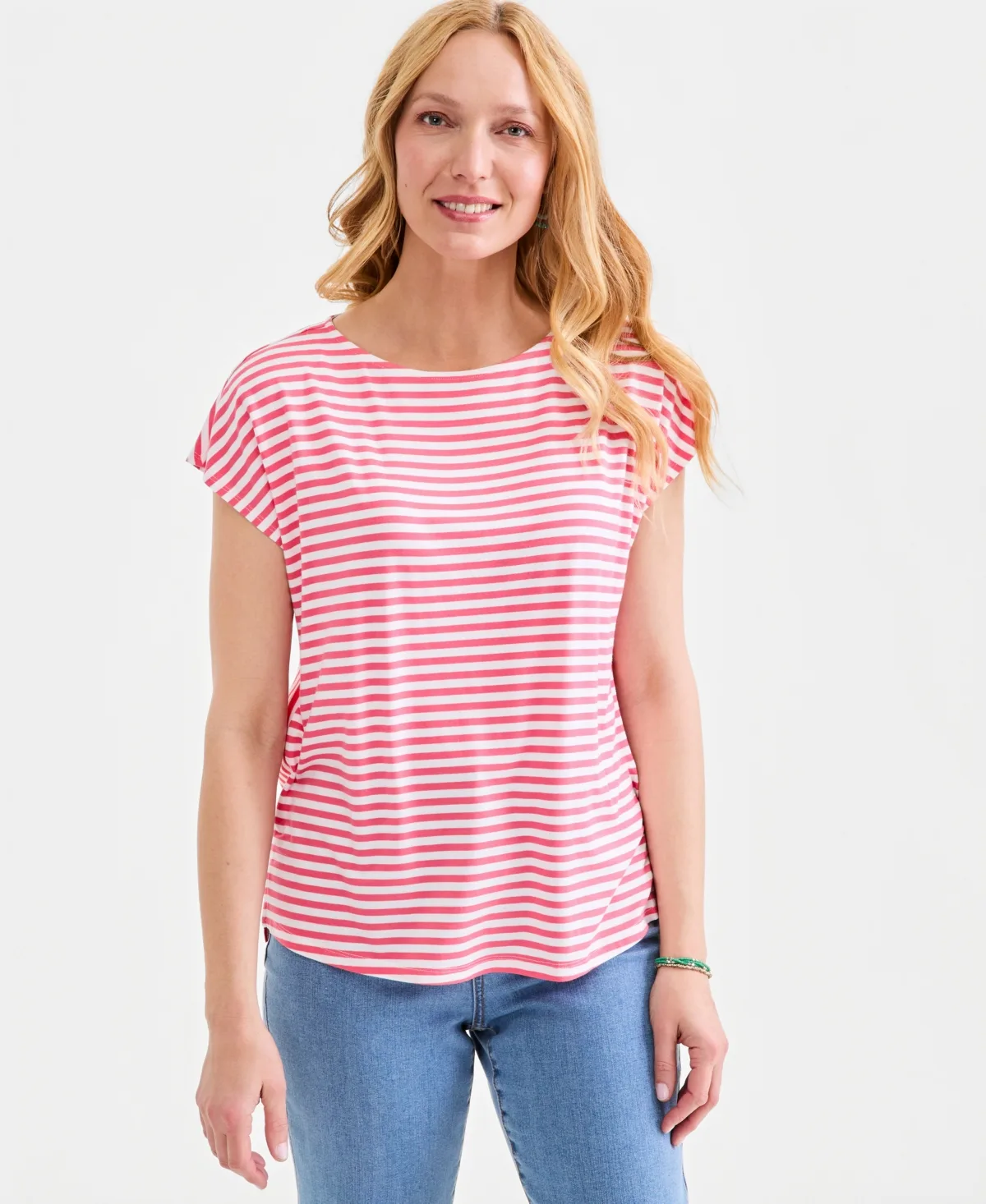 Striped Short-Sleeve Top by Style & Co