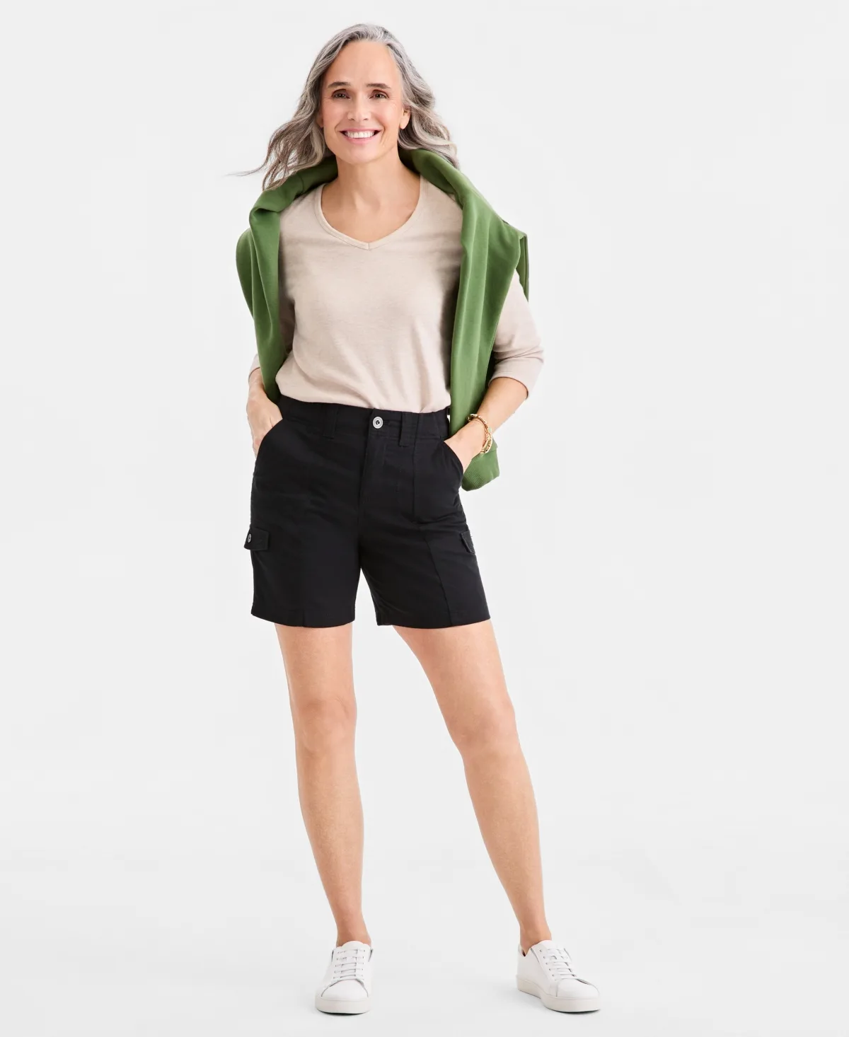 Mid-Rise Comfort-Waist Cargo Shorts by Style & Co