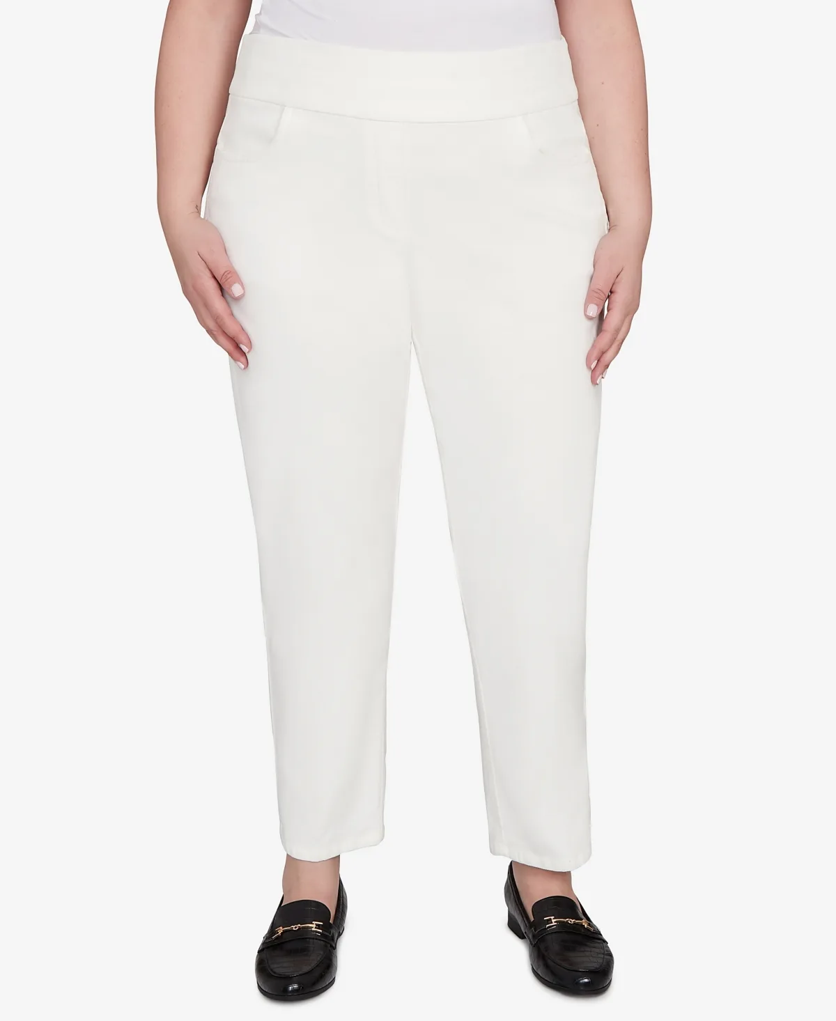 Vienna Allure Fit Flat Front Corduroy Short Length Pant by Alfred Dunner
