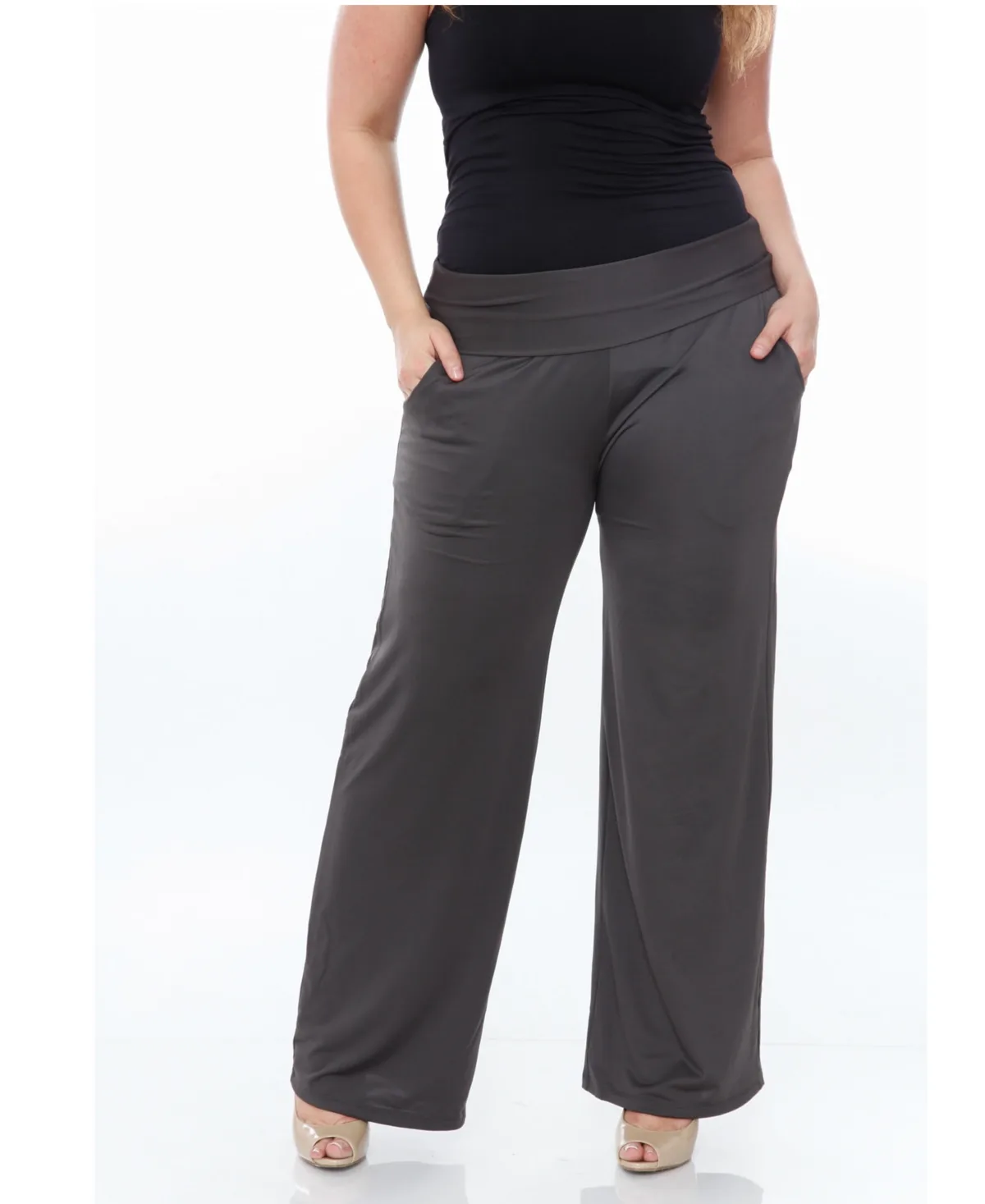 Solid Palazzo Pants by White Mark