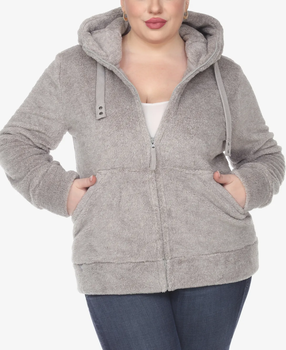 Hooded Sherpa Jacket by White Mark