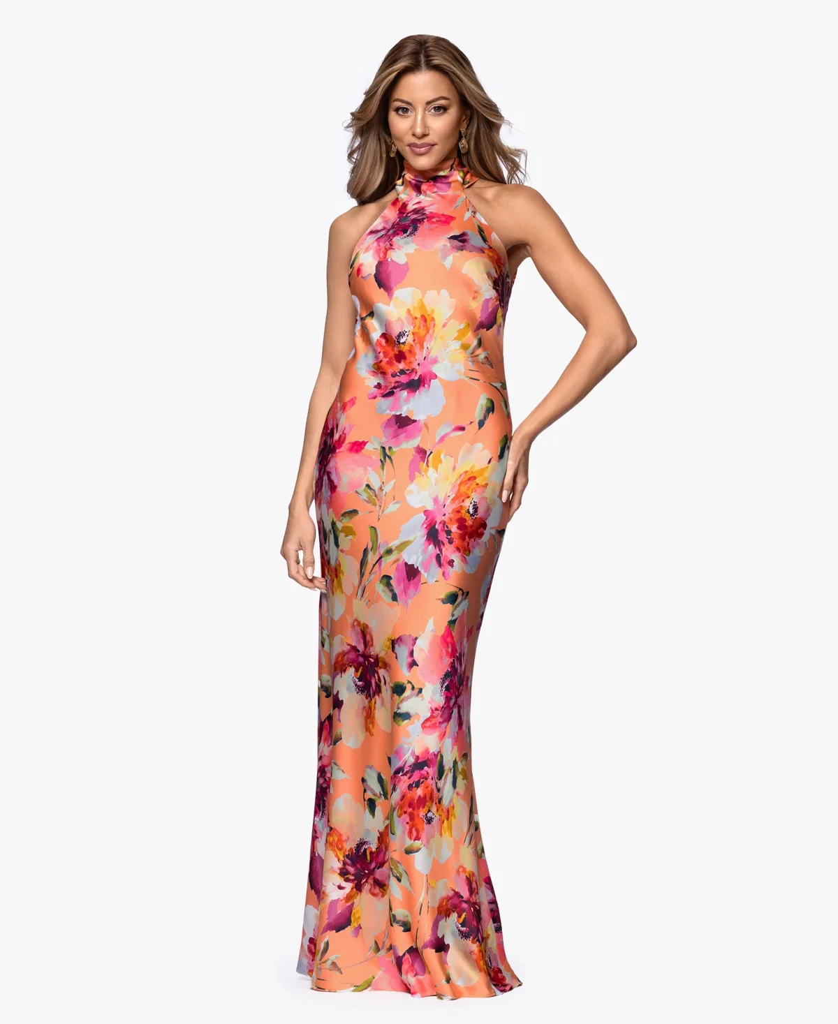 Printed High Neck Maxi Dress by Xscape