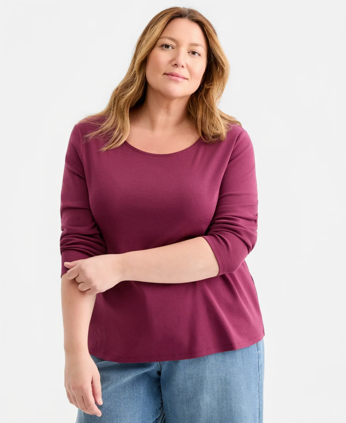 Scoop-Neck Long-Sleeve Top by Style & Co