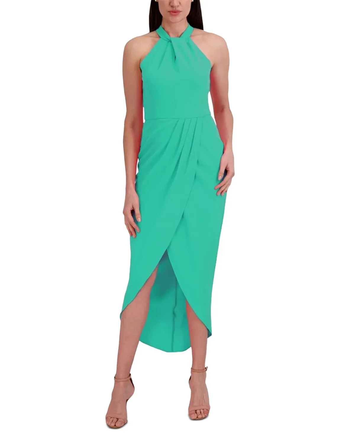 Knot-Neck Tulip-Hem Midi Dress by Julia Jordan