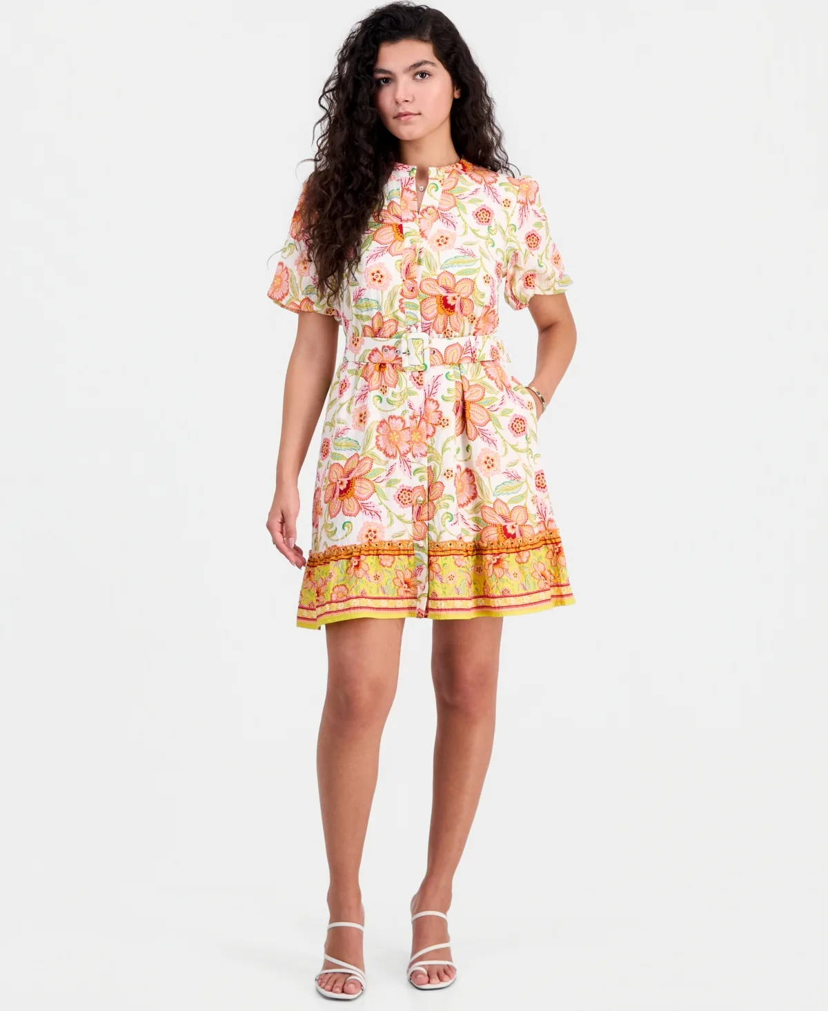 Sun-Kissed Puff-Sleeve Shirt-Dress by Sam Edelman