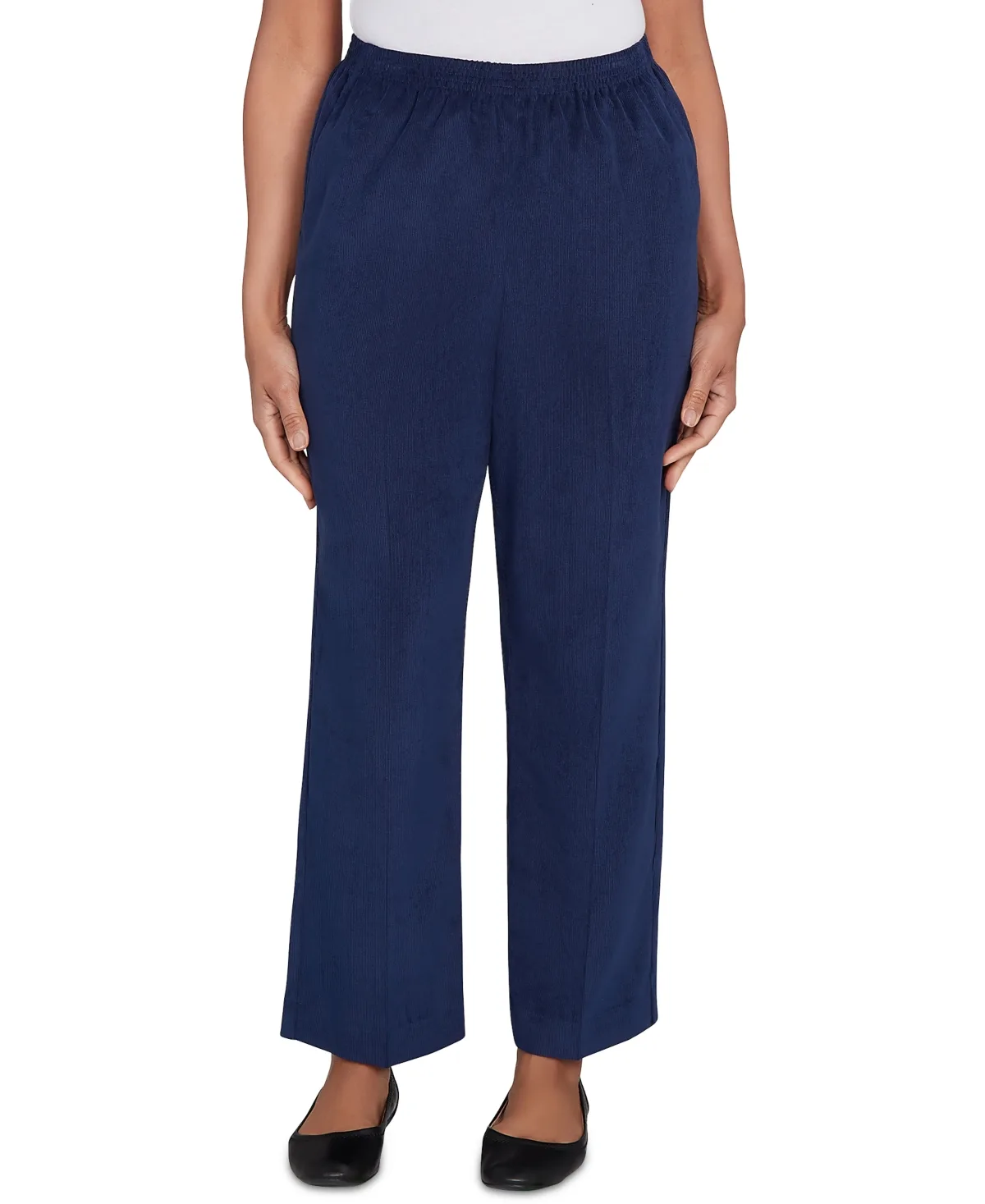 Corduroy Elastic Waist Short-Length Pants by Alfred Dunner