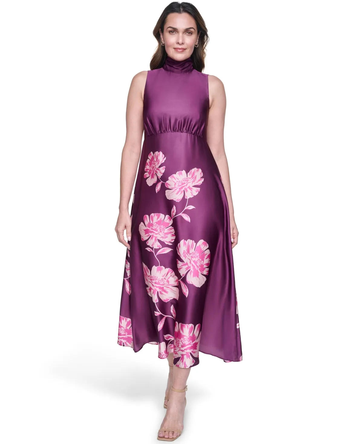 Halter Neck Zipper Midi Dress by Eliza J