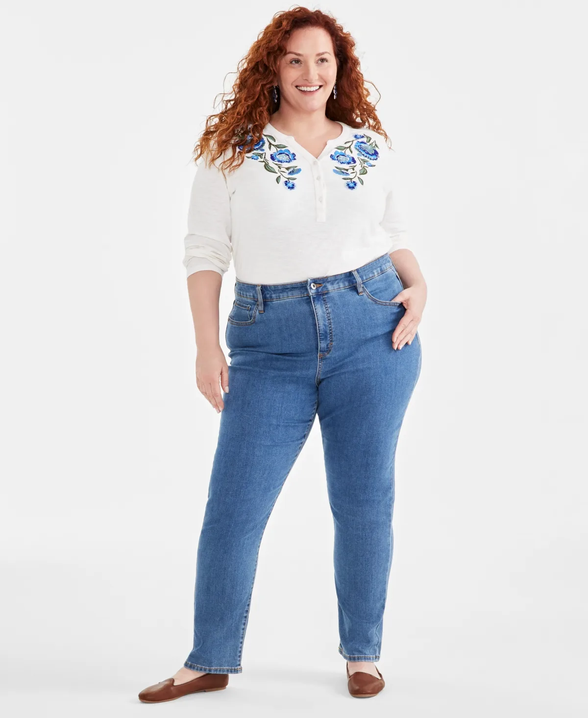 High-Rise Straight-Leg Jeans by Style & Co