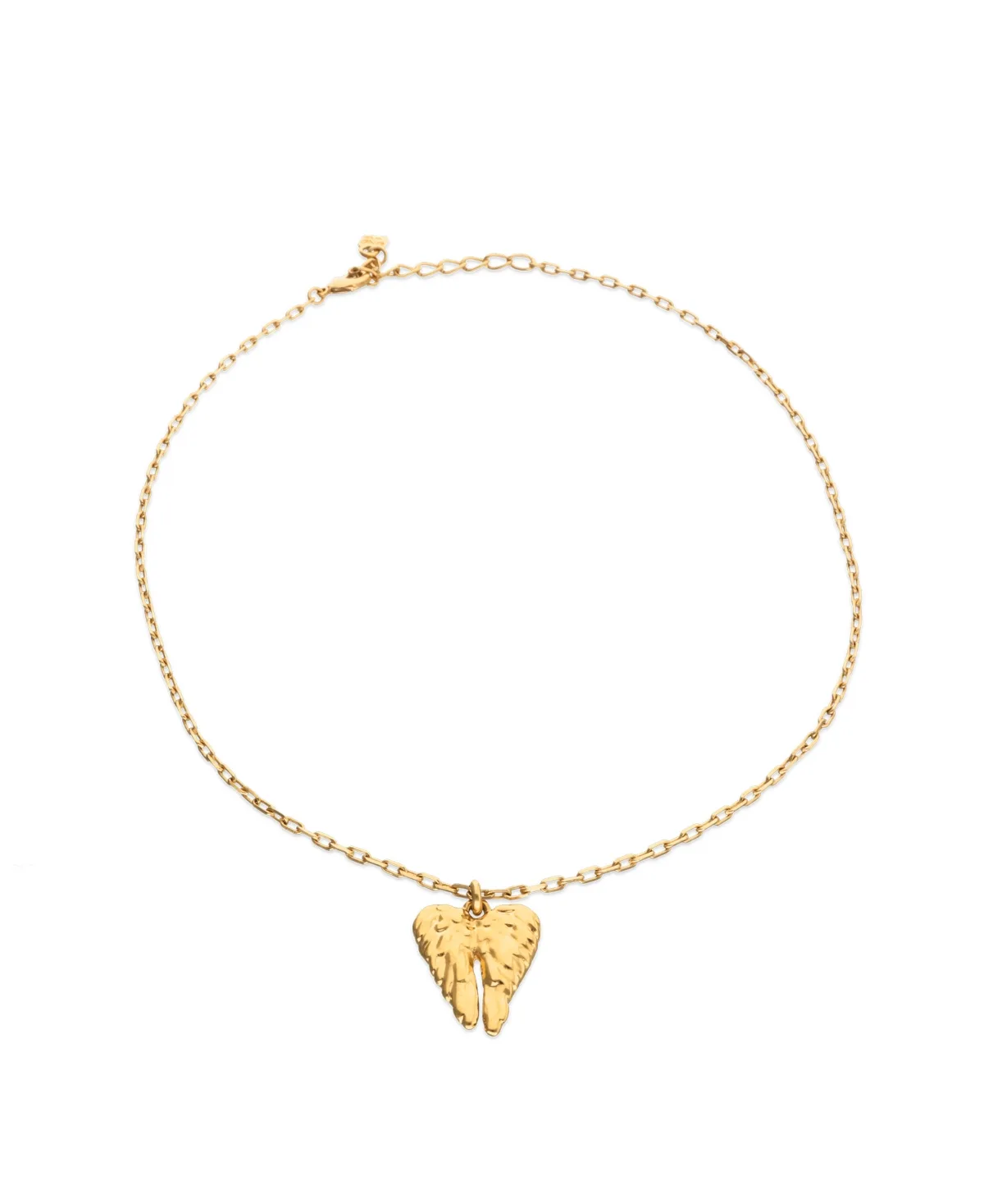 Metal Alloy Short Necklace Pleated in Gold 18k with Wings Detail by Unode50
