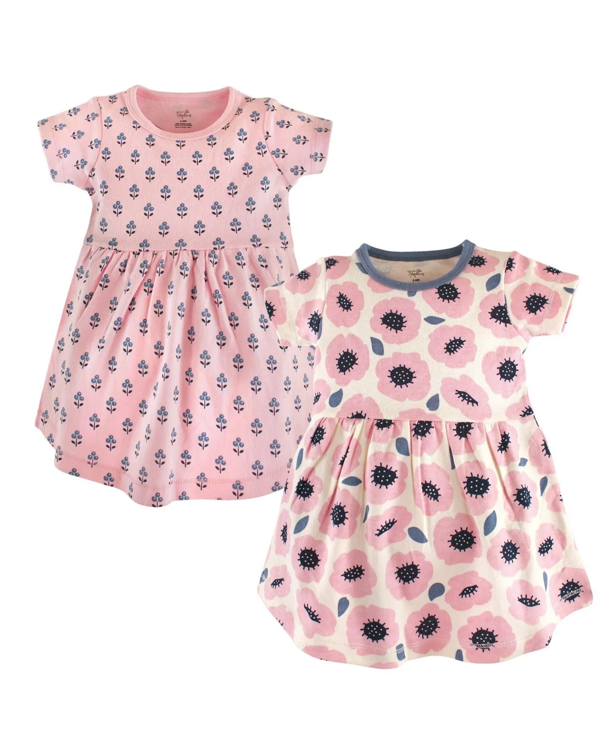 Natural Cotton Dress Duo Short and Long Sleeve Styles by Touched By Nature