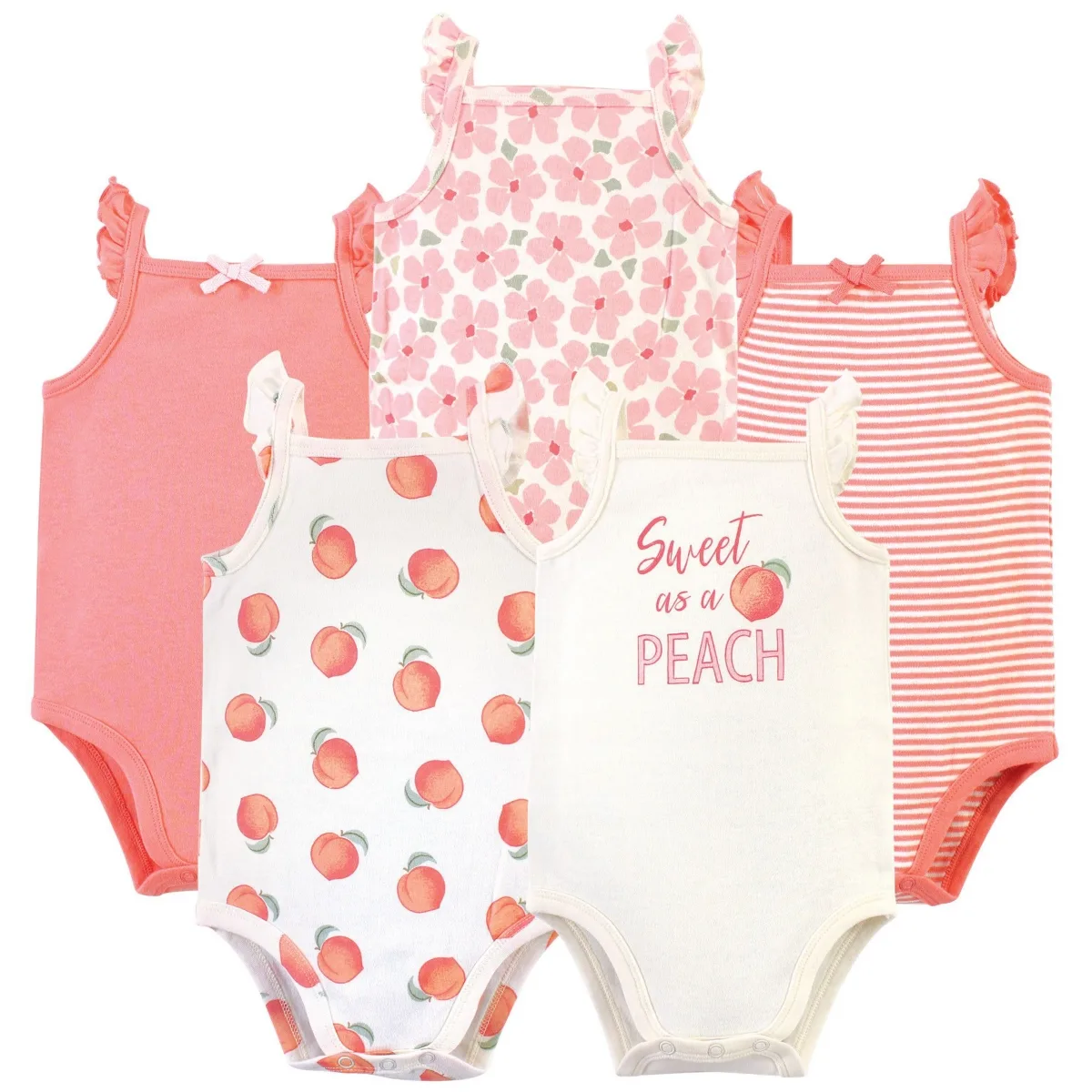 5Pk Natural Sleeveless Bodysuits by Touched By Nature
