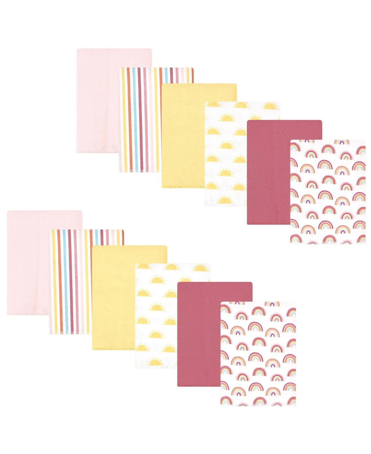Absorbent Cotton-Poly Flannel Burp Cloths 12-Count by Hudson Baby