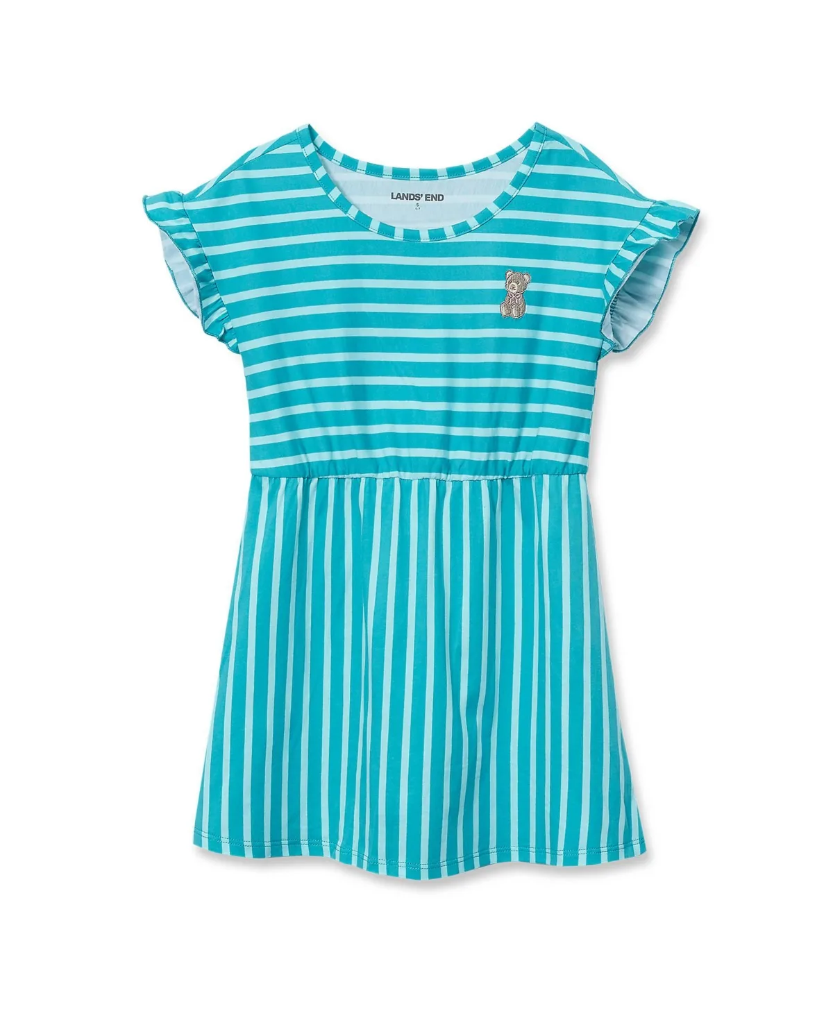 Short Sleeve Gathered Waist Tunic Top by Lands' End
