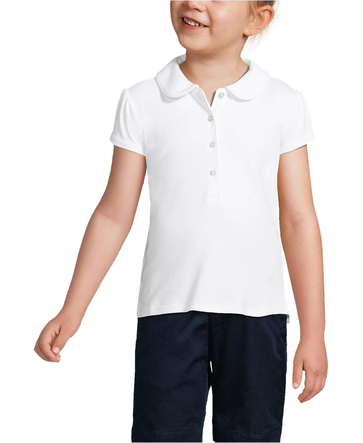 School Uniform Short Sleeve Peter Pan Collar Polo Shirt by Lands' End