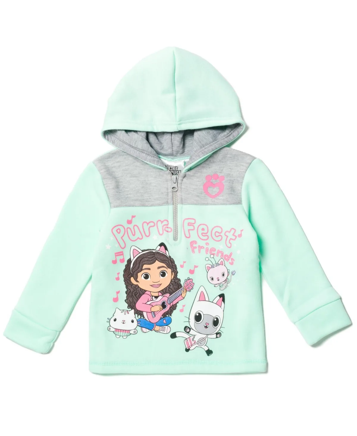 Dreamworks Gabbys Dollhouse Kitty Fairy Cakey Cat Gabby Fleece Half Zip Hoodie by Gabby's Dollhouse