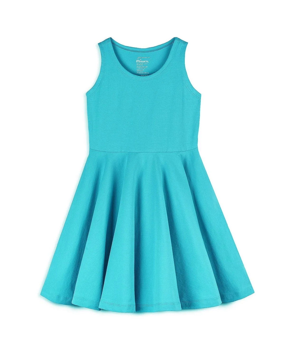 Fair Trade Organic Cotton Solid Sleeveless Twirl Dress by Mightly