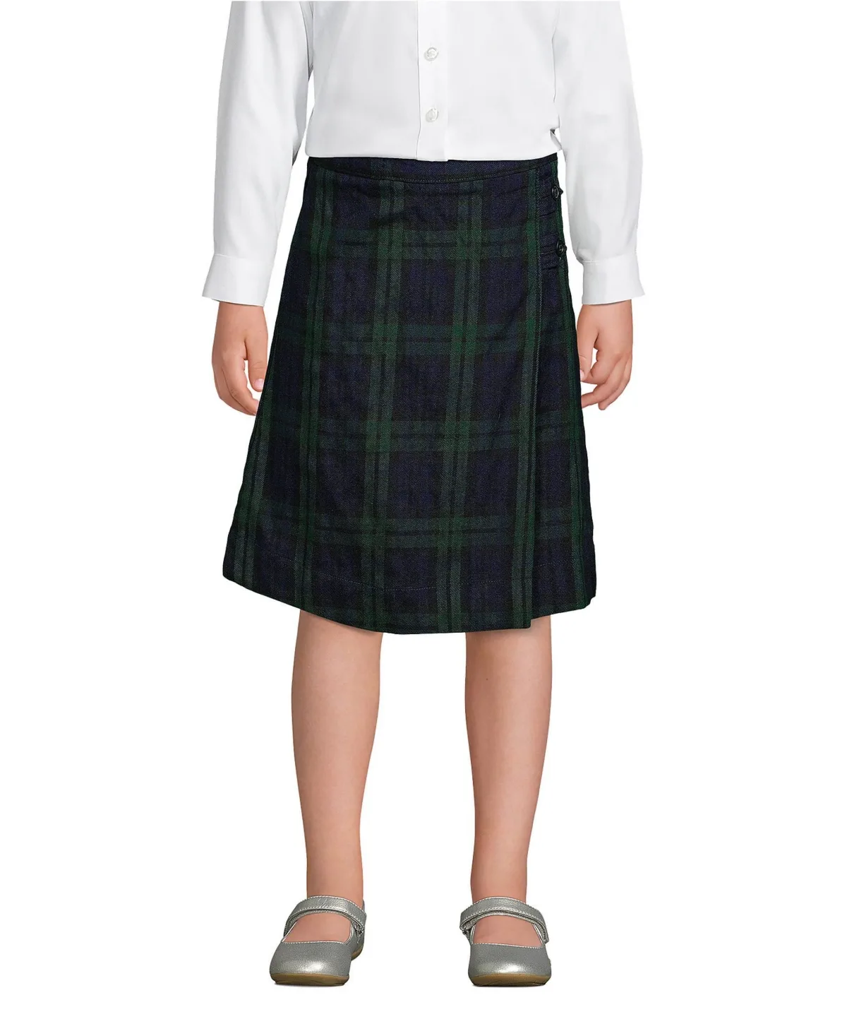 School Uniform Plaid A-Line Skirt Below the Knee by Lands' End
