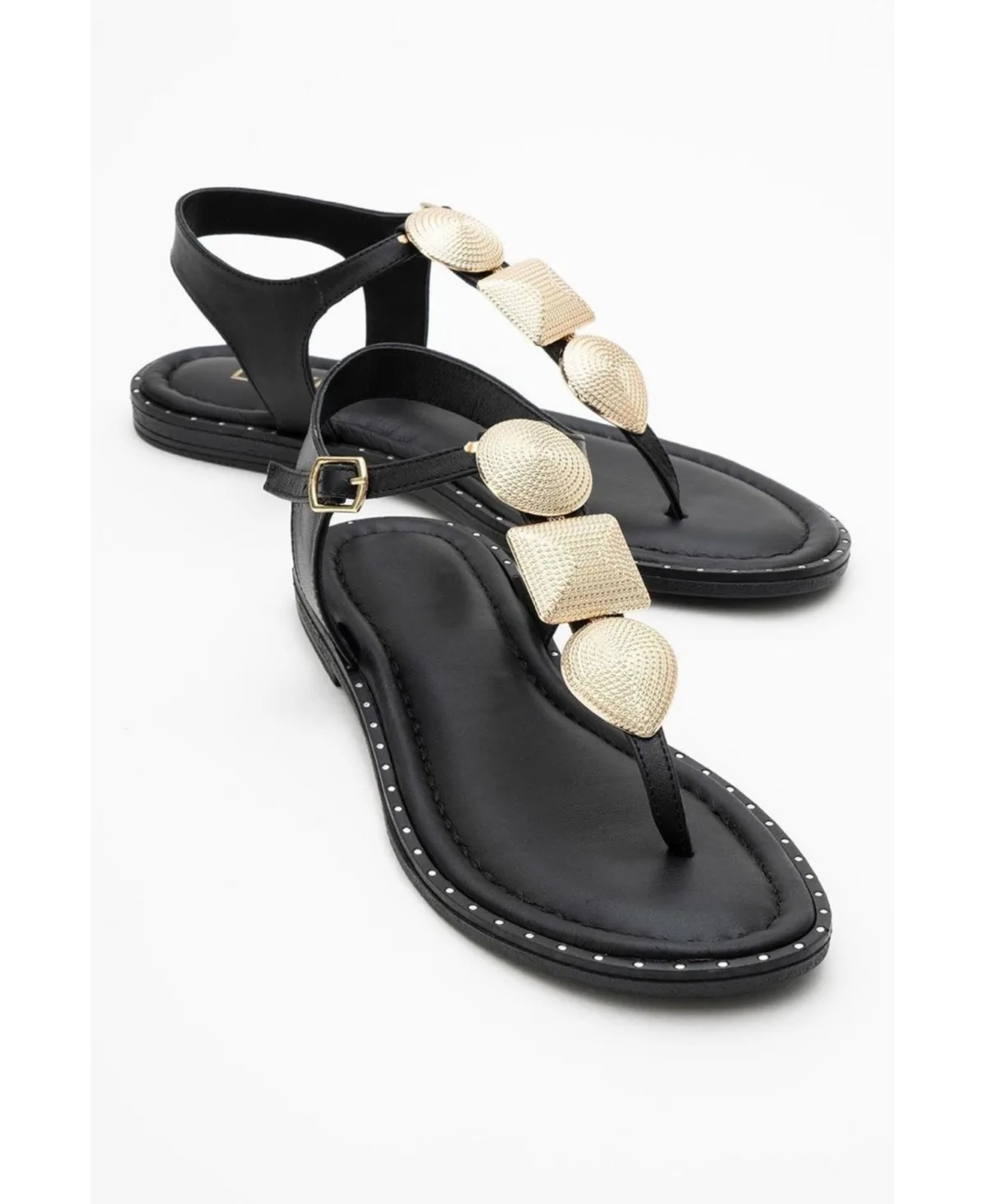 Giulia Leather Flat Sandal by Forever & Always Shoes