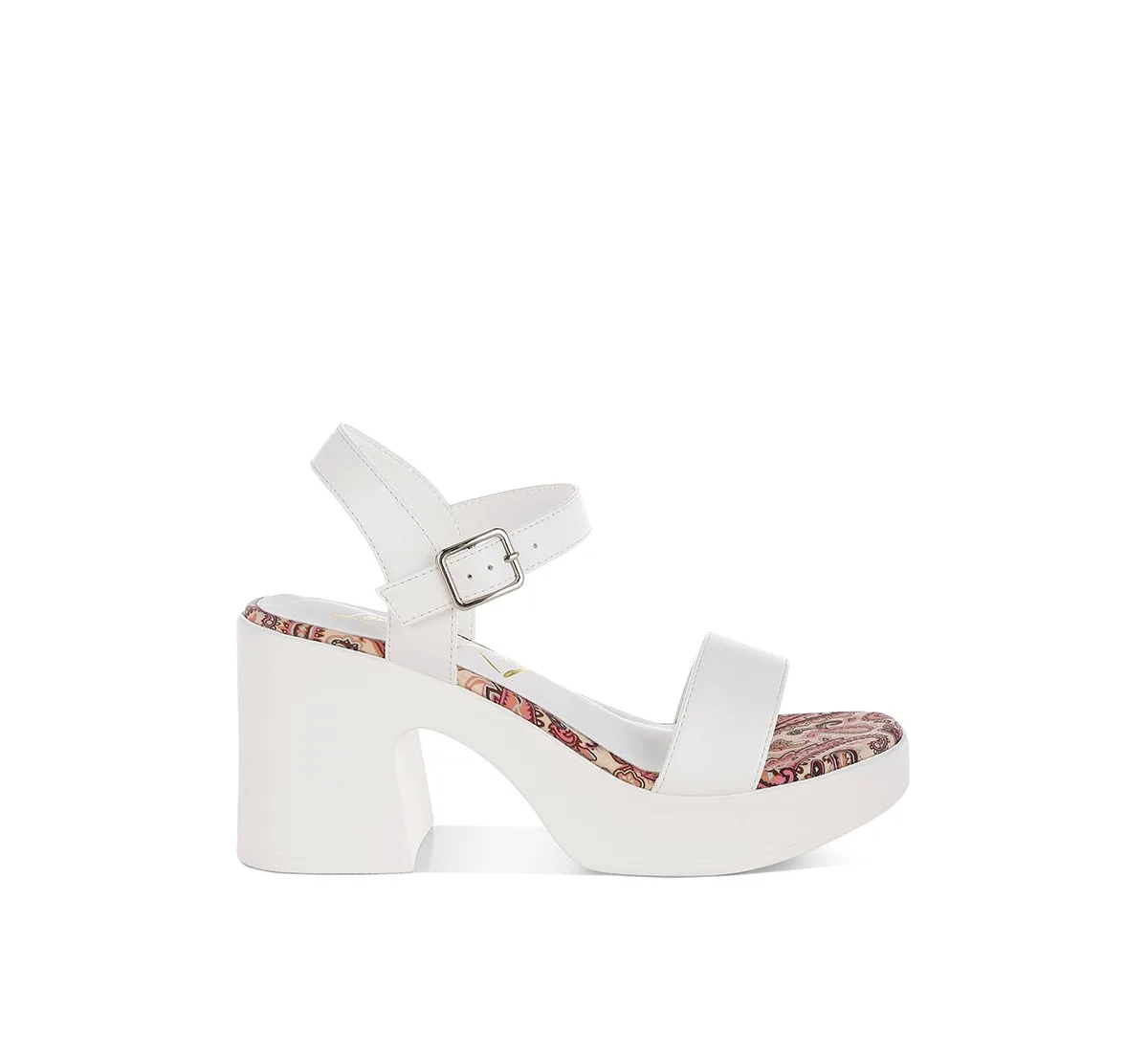 Kolata Faux Leather Pin Buckle Platform Heels by London Rag