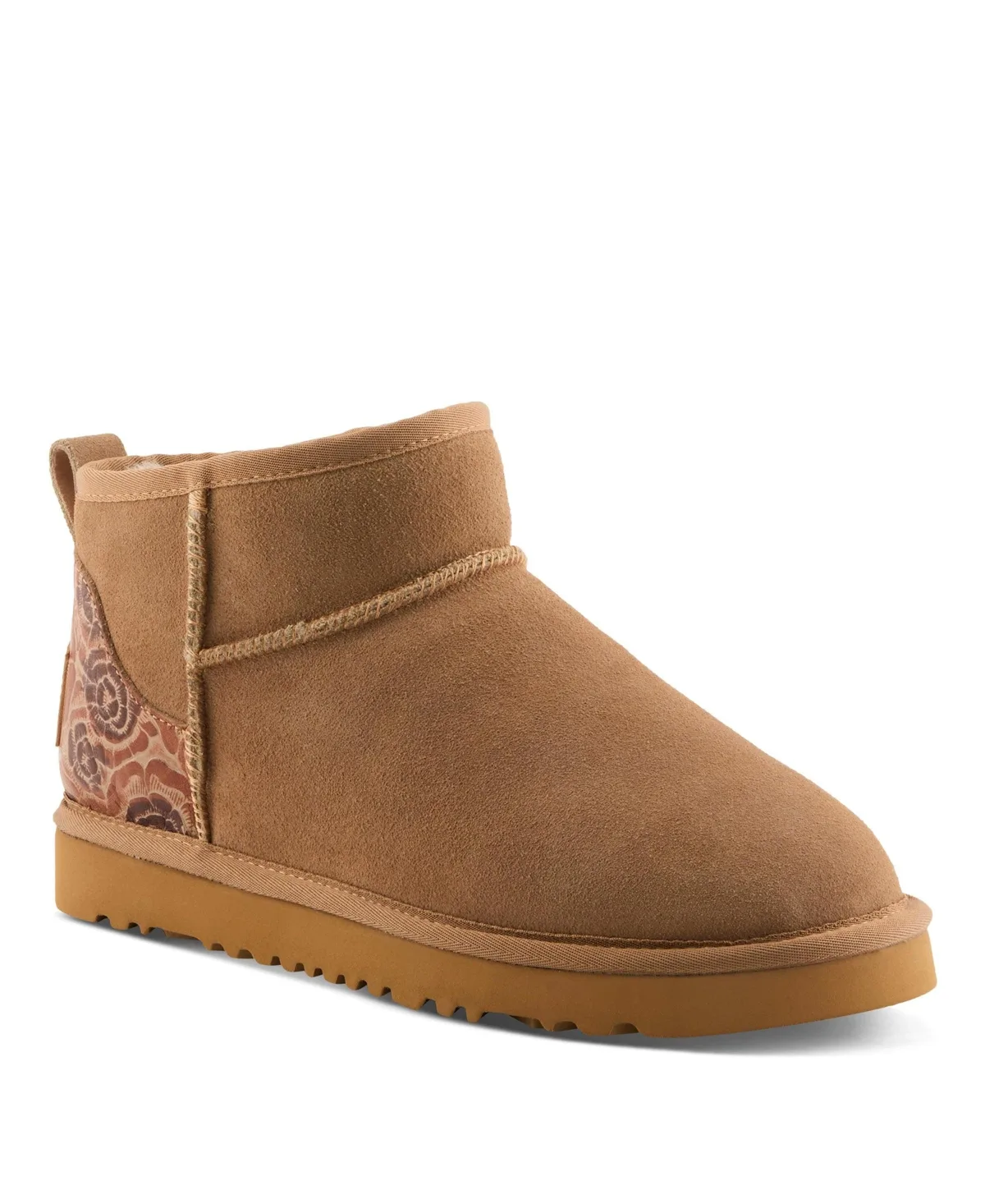Brandai-Curli Shearling Ankle Boot - Embossed Leather & Suede Slip-On with Whipstitch Detail by L'artiste