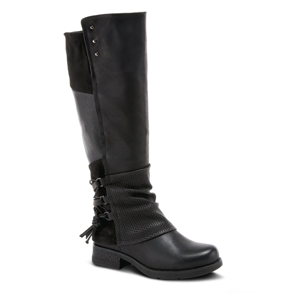 Maxie Back Lace Detail Faux Fur Lined Tall Boot by Patrizia