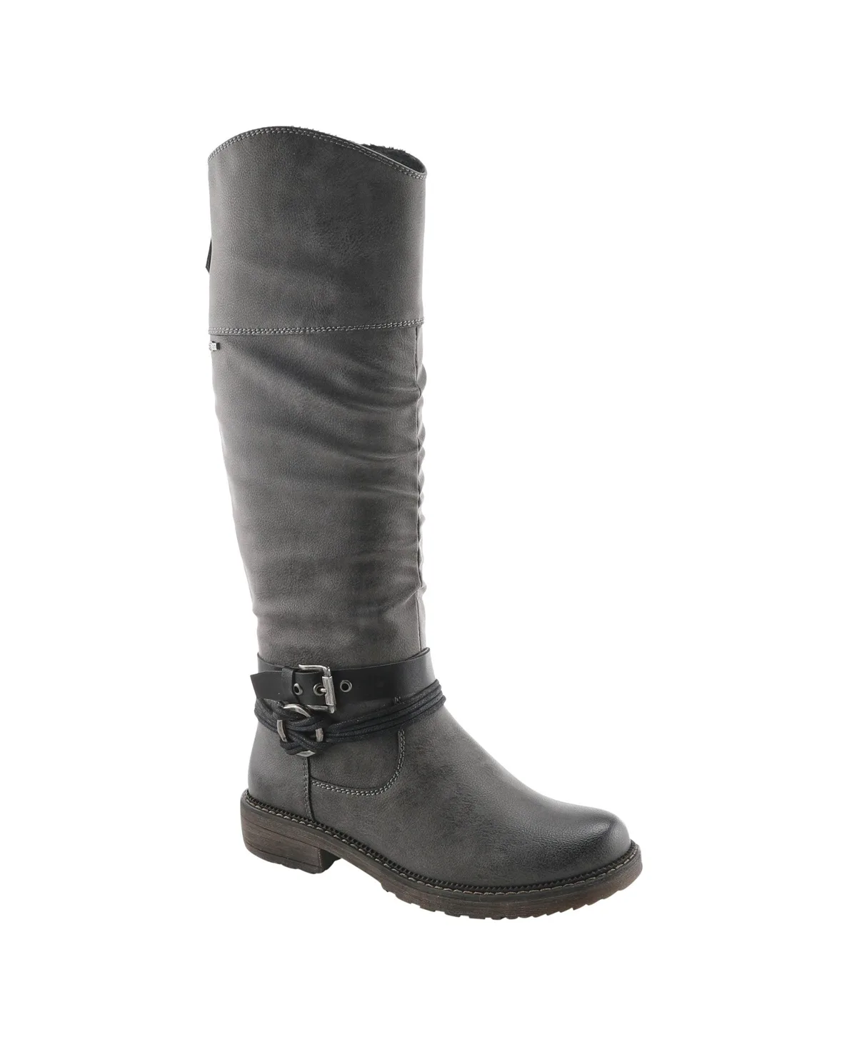 Mangie Tall Boot with Extended Calf Zipper and Shock-Absorbing Sole by Spring Step