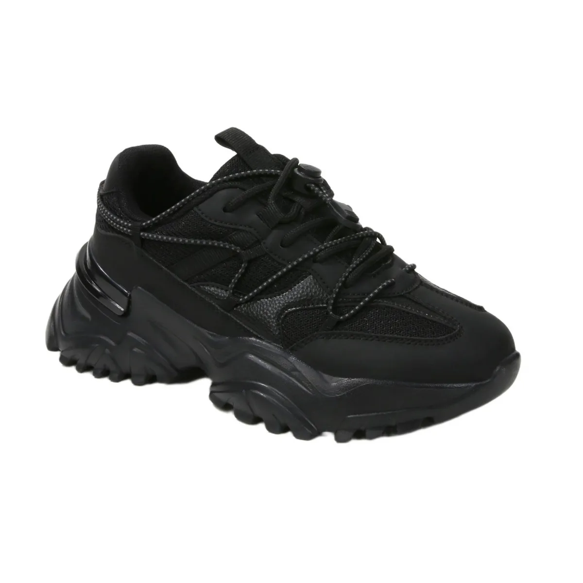 Branch Mixed Material Lace-Up Sneakers by Berness