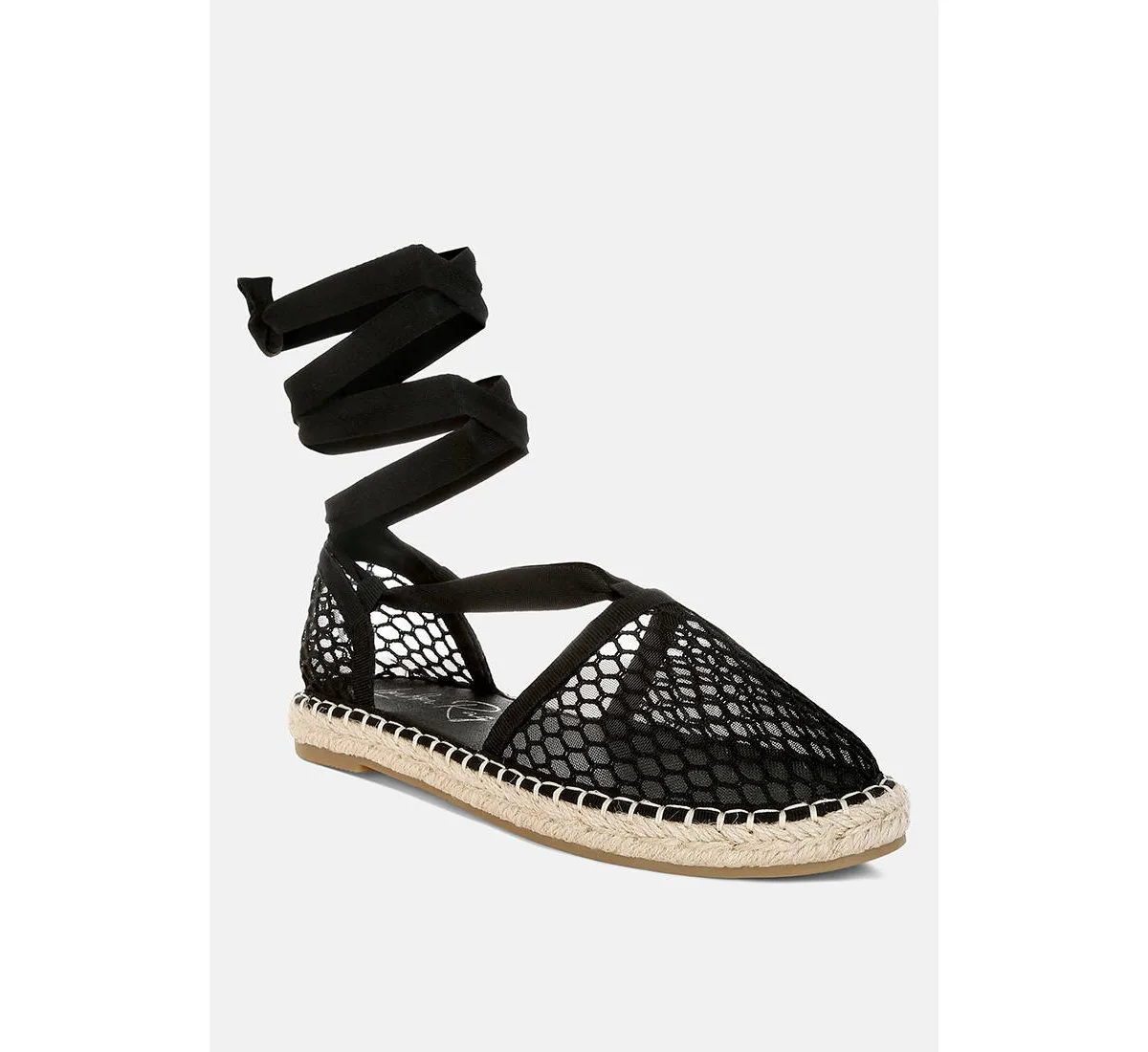 Sonara Mesh Flat Espadrille Sandals by London Rag