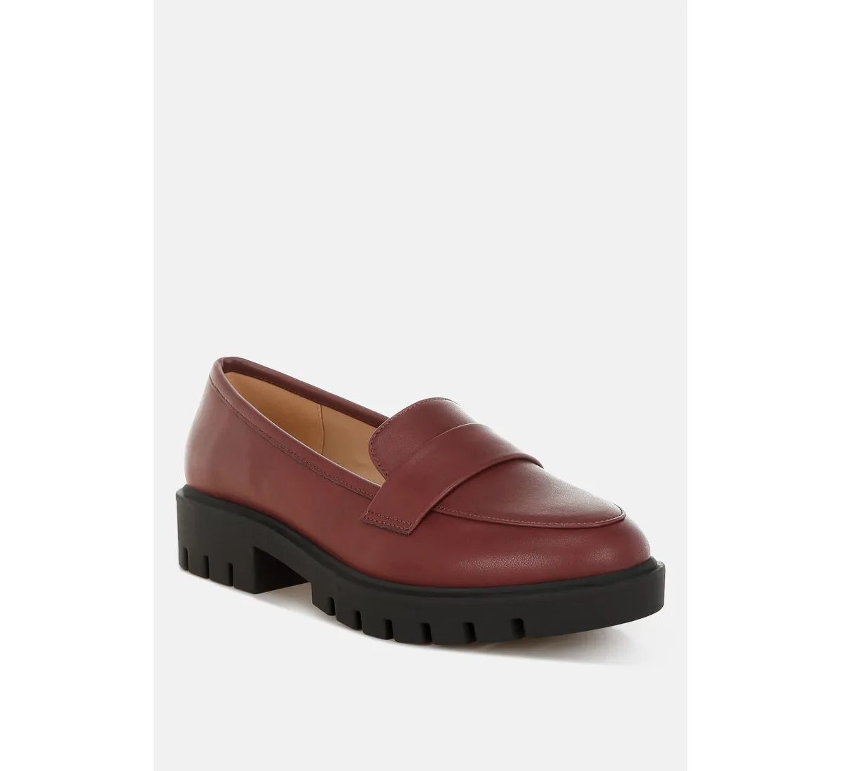 Peridot Faux Leather Chunky Loafers by London Rag